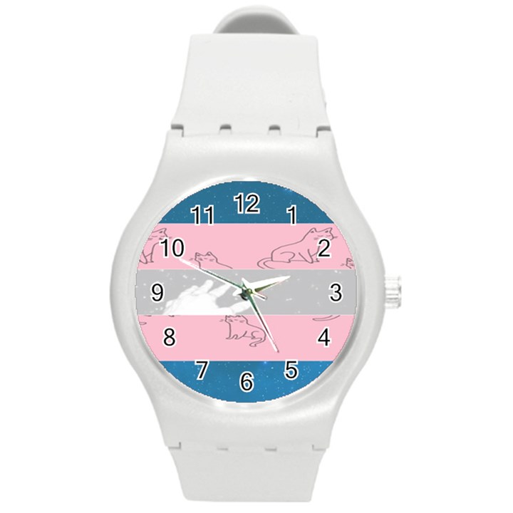 Pride Flag Round Plastic Sport Watch (M)