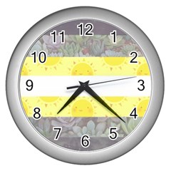 Cute Flag Wall Clocks (silver)  by TransPrints