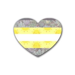 Cute Flag Rubber Coaster (heart)  by TransPrints