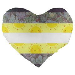 Cute Flag Large 19  Premium Flano Heart Shape Cushions