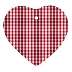 Usa Flag Red Blood Large Gingham Check Ornament (heart)