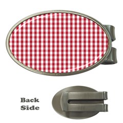 Usa Flag Red Blood Large Gingham Check Money Clips (oval) 