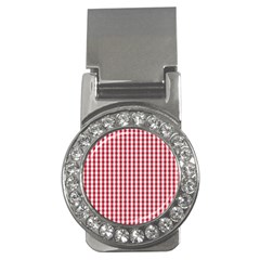 Usa Flag Red Blood Large Gingham Check Money Clips (cz)  by PodArtist