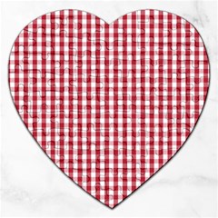 Usa Flag Red Blood Large Gingham Check Jigsaw Puzzle (heart)