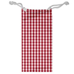 Usa Flag Red Blood Large Gingham Check Jewelry Bag