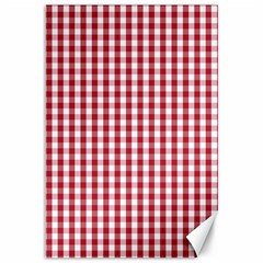 Usa Flag Red Blood Large Gingham Check Canvas 12  X 18  