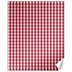 Usa Flag Red Blood Large Gingham Check Canvas 11  X 14  