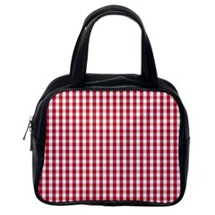 Usa Flag Red Blood Large Gingham Check Classic Handbags (one Side) by PodArtist