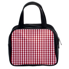 Usa Flag Red Blood Large Gingham Check Classic Handbags (2 Sides)