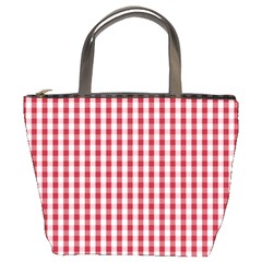 Usa Flag Red Blood Large Gingham Check Bucket Bags