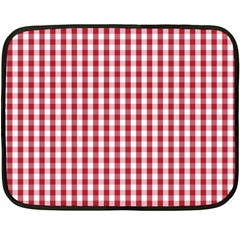 Usa Flag Red Blood Large Gingham Check Double Sided Fleece Blanket (mini)  by PodArtist