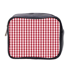 Usa Flag Red Blood Large Gingham Check Mini Toiletries Bag 2-side by PodArtist