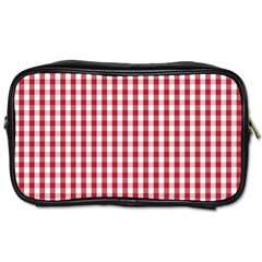 Usa Flag Red Blood Large Gingham Check Toiletries Bags 2-side by PodArtist