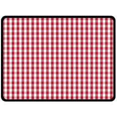 Usa Flag Red Blood Large Gingham Check Fleece Blanket (large) 