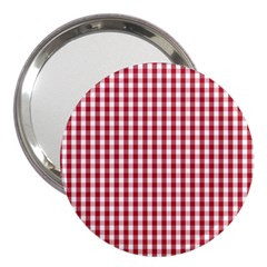 Usa Flag Red Blood Large Gingham Check 3  Handbag Mirrors by PodArtist