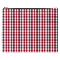 Usa Flag Red Blood Large Gingham Check Cosmetic Bag (xxxl)  by PodArtist