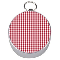 Usa Flag Red Blood Large Gingham Check Silver Compasses by PodArtist