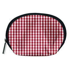 Usa Flag Red Blood Large Gingham Check Accessory Pouches (medium)  by PodArtist