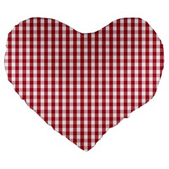 Usa Flag Red Blood Large Gingham Check Large 19  Premium Flano Heart Shape Cushions