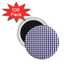 Usa Flag Blue Large Gingham Check Plaid  1 75  Magnets (100 Pack) 