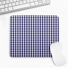 Usa Flag Blue Large Gingham Check Plaid  Large Mousepads by PodArtist