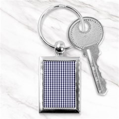 Usa Flag Blue Large Gingham Check Plaid  Key Chains (rectangle)  by PodArtist