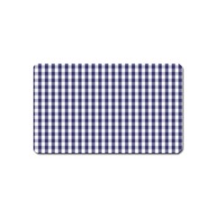 Usa Flag Blue Large Gingham Check Plaid  Magnet (name Card) by PodArtist