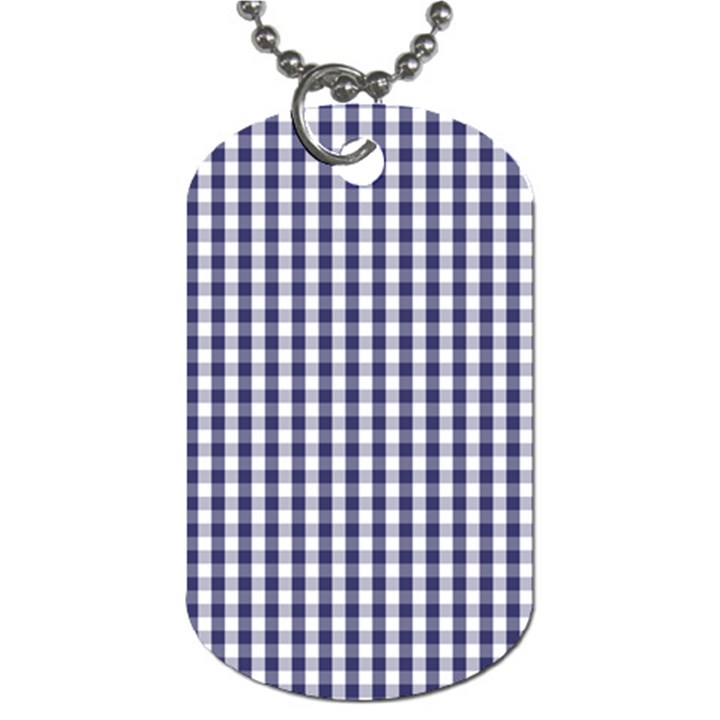 USA Flag Blue Large Gingham Check Plaid  Dog Tag (One Side)