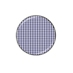 Usa Flag Blue Large Gingham Check Plaid  Hat Clip Ball Marker by PodArtist