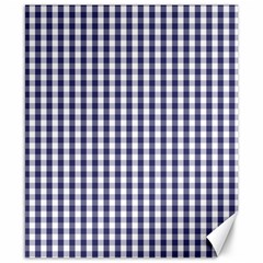 Usa Flag Blue Large Gingham Check Plaid  Canvas 8  X 10 