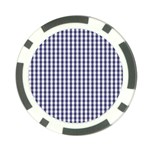 USA Flag Blue Large Gingham Check Plaid  Poker Chip Card Guard Front