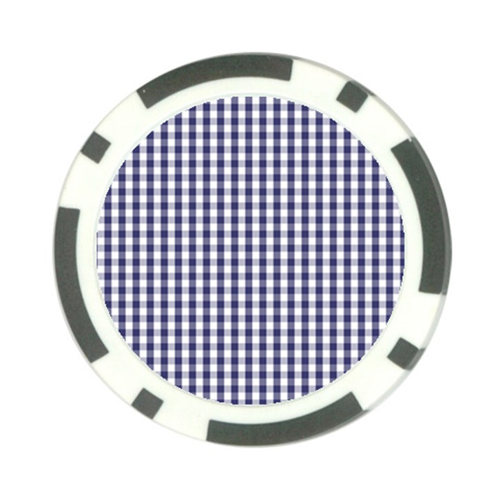 USA Flag Blue Large Gingham Check Plaid  Poker Chip Card Guard