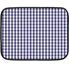 Usa Flag Blue Large Gingham Check Plaid  Double Sided Fleece Blanket (mini)  by PodArtist