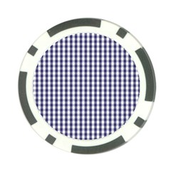 Usa Flag Blue Large Gingham Check Plaid  Poker Chip Card Guard (10 Pack)