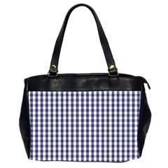 Usa Flag Blue Large Gingham Check Plaid  Office Handbags (2 Sides)  by PodArtist