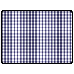 Usa Flag Blue Large Gingham Check Plaid  Fleece Blanket (large) 