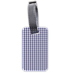 Usa Flag Blue Large Gingham Check Plaid  Luggage Tags (two Sides)