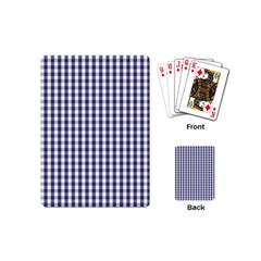 Usa Flag Blue Large Gingham Check Plaid  Playing Cards (mini) 