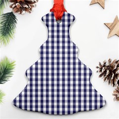 Usa Flag Blue Large Gingham Check Plaid  Ornament (christmas Tree) 