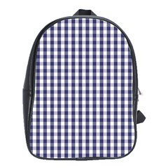 Usa Flag Blue Large Gingham Check Plaid  School Bags (xl)  by PodArtist