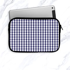 Usa Flag Blue Large Gingham Check Plaid  Apple Ipad Mini Zipper Cases by PodArtist