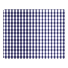 Usa Flag Blue Large Gingham Check Plaid  Double Sided Flano Blanket (large)  by PodArtist