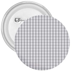 Christmas Silver Gingham Check Plaid 3  Buttons