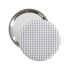 Christmas Silver Gingham Check Plaid 2 25  Handbag Mirrors by PodArtist