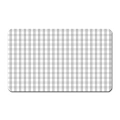 Christmas Silver Gingham Check Plaid Magnet (rectangular) by PodArtist