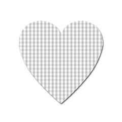 Christmas Silver Gingham Check Plaid Heart Magnet