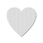 Christmas Silver Gingham Check Plaid Heart Magnet Front