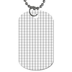 Christmas Silver Gingham Check Plaid Dog Tag (one Side)