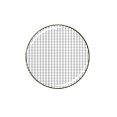 Christmas Silver Gingham Check Plaid Hat Clip Ball Marker (4 Pack) by PodArtist