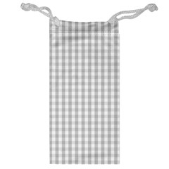 Christmas Silver Gingham Check Plaid Jewelry Bag by PodArtist